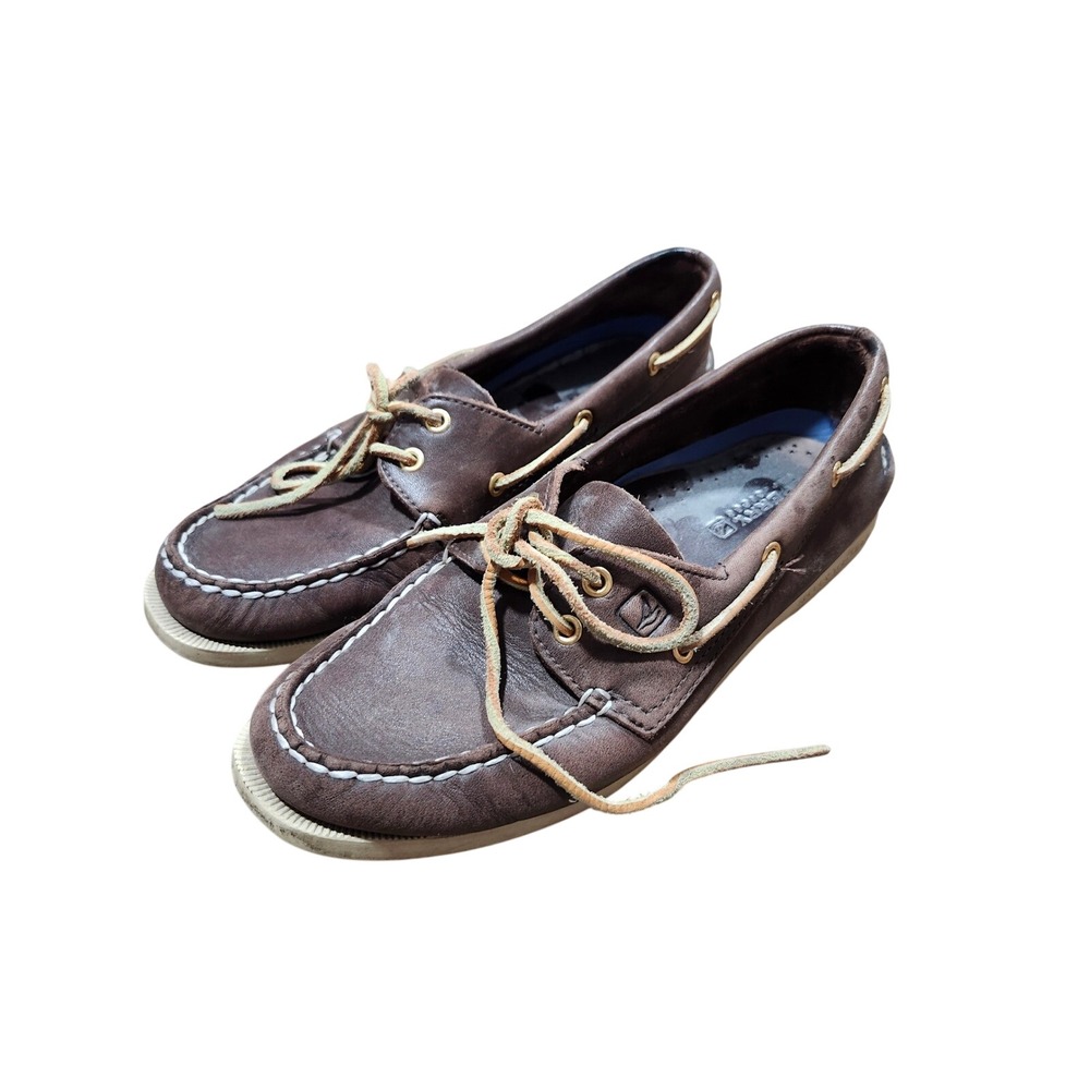 Sperry Top-Sider Authentic Original Boat Shoes Womens Brown Leather Loafer 8.5 M